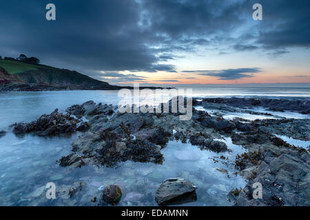 Dawn at Talland Bay on the south Cornwall Coast Stock Photo
