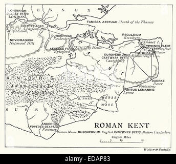 Map of Roman Kent, England Stock Photo - Alamy