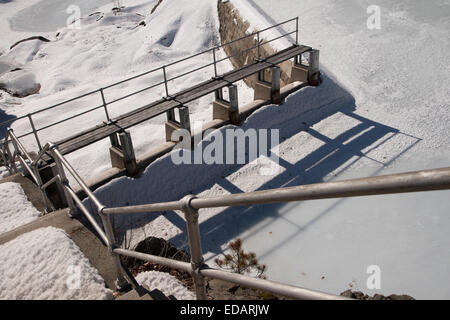 Quabbin Boats in Winter, Quabbin Reservoir Stock Photo