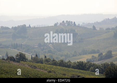 Tuscan hills near San Gimignano in the Tuscany, Italy Stock Photo