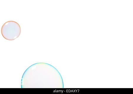 Group of soap bubbles on a white background Stock Photo