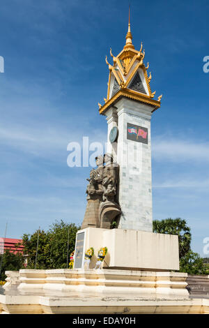 Cambodia–Vietnam Friendship Monument in Phnom Penh, Cambodia. Stock Photo