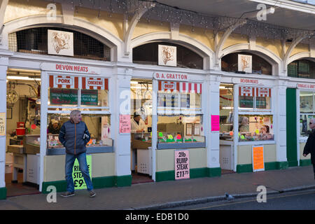 Barnstaple a small town in North Devon Butchers Row Shops Stock Photo ...