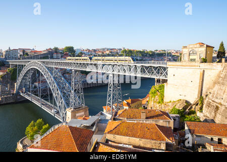 Dom Luiz bridge in Porto Portugal Stock Photo