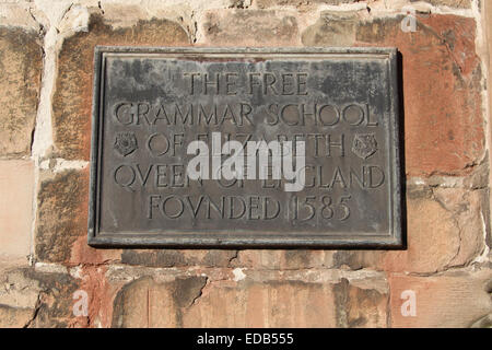 Free Grammar School of Elizabeth Queen of England founded 1585 in Ashbourne Stock Photo