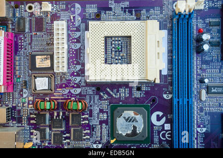 Old Computer Motherboard Stock Photo
