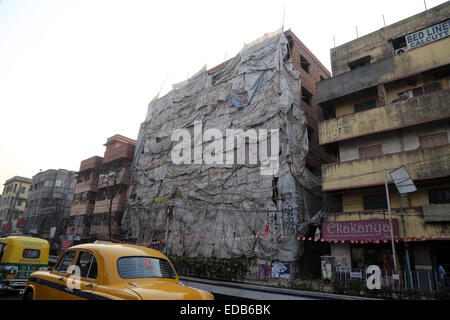 Building is being renovated in Kolkata, West Bengal, India on February 08, 2014. Stock Photo