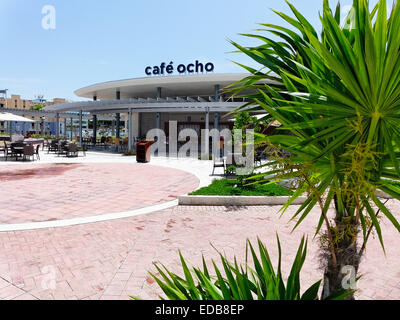 Open Cafe and Bar in Bahia Urbana Park, Puerta de Tierra, San Juan, Puerto rico Stock Photo