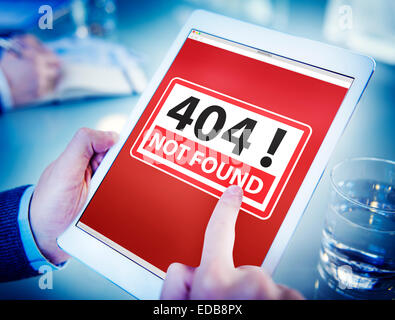 Hands Holding Digital Tablet Forbidden Website Stock Photo