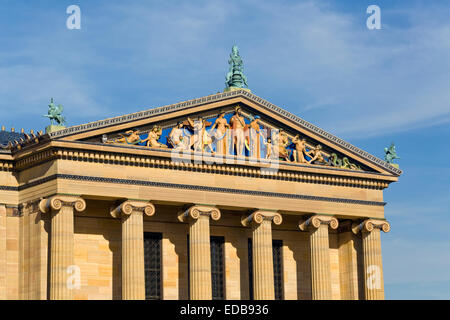 Philadelphia Museum of Art, architectural detail on building exterior, Philadelphia, Pennsylvania Stock Photo