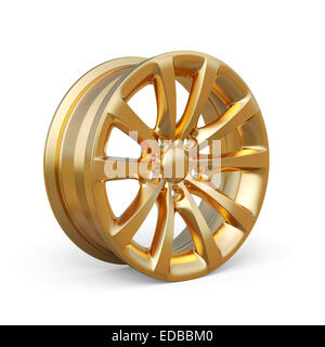 3d rendering of an golden alloy rim isolated on white background Stock Photo