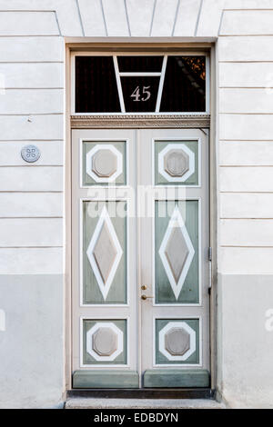 Front door, wooden door, Toompea, Tallinn, Estonia Stock Photo