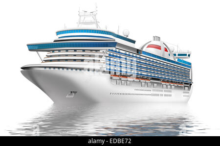 Cruise ship, luxury liner, illustration Stock Photo