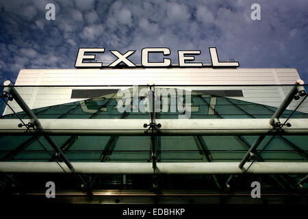 Picture shows the entrance of the main exhibition centre at the ExCel in Central London. Stock Photo