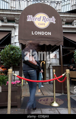 Exterior of a Hard Rock cafe in London Stock Photo