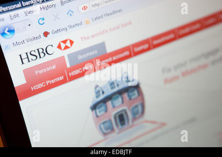 Illustrative image of the HSBC Bank website. Stock Photo