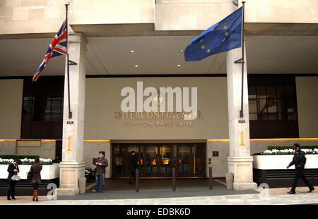 the Intercontinental Hotel on Park Lane, London. Stock Photo