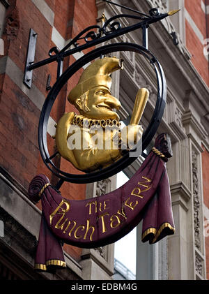 The Punch Tavern, Fleet Street, London, which is owened by the Punch Taverns Group. Stock Photo