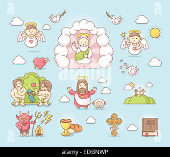 Religious icon set Stock Photo