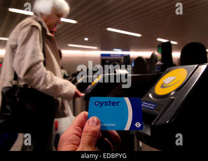 Illustrative image of the Transport for London Oyster card. Stock Photo