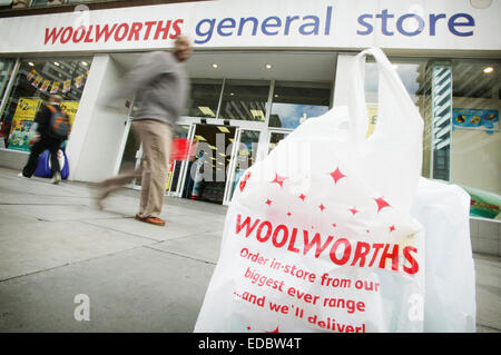 Exterior of a Woolworth store. The company went into administration in 2008. Stock Photo