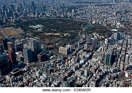 Aerial view of Imperial Palace, Tokyo Stock Photo, Royalty Free Image ...