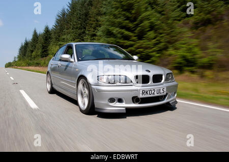 2002 E46 335d BMW 3 Series diesel saloon modified with Alpina wheels and accessories Stock Photo