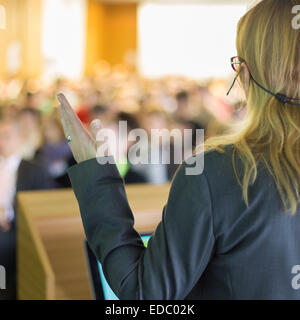 Speaker at Business Conference and Presentation. Stock Photo