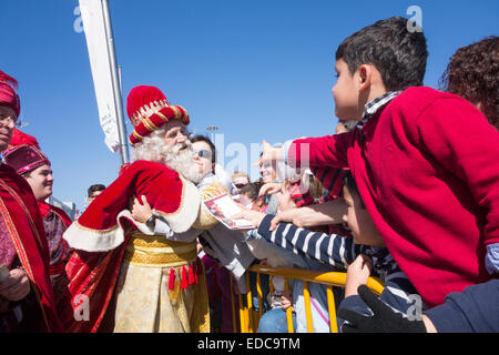 Los Reyes Magos ( three kings or three wise men) parade in Spain Stock Photo