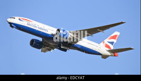 Zzza British Airways Boeing 777 G-ZZZA departing London-Heathrow Airport LHR ...
