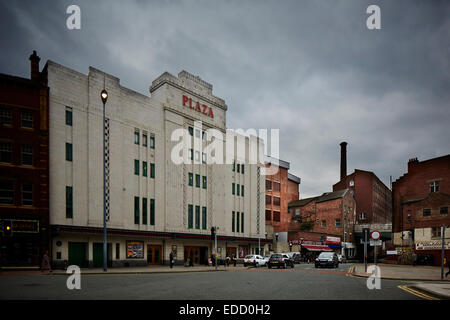 Stockport town centre's Plaza Super Cinema and Theatre 1932 designed by Drury and Gomersall for the Snape Cinema Circuit. Stock Photo