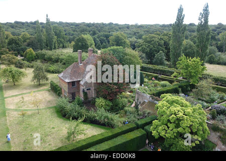 The garden at Sissinghurst Castle in the Weald of Kent, in England at Sissinghurst village, is owned and maintained by the NT Stock Photo