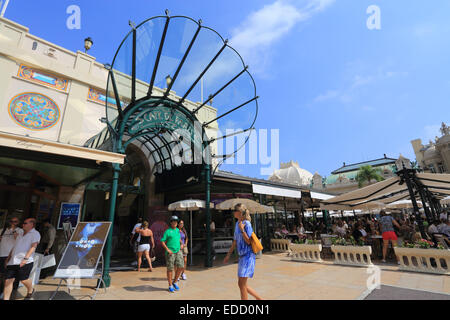 The popular, famous Cafe de Paris, on the Place du Casino, in the Principality of Monaco, in Euope. Stock Photo