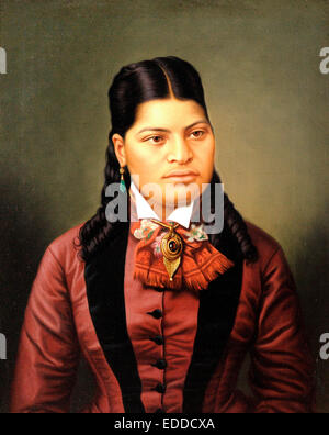 Gottfried Lindauer, Maori Girl. Circa 1874. Oil on canvas. Te Papa Tongarew Museum, New Zealand. Stock Photo