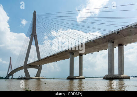 Vietnam, Nam Bo, Can Tho, view to Can Tho Bridge Stock Photo