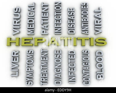 3d image Hepatitis  medical concept word cloud background Stock Photo