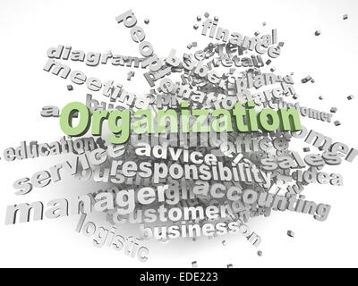 3d imagen Organization  issues concept word cloud background Stock Photo