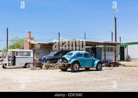 Mobile homes at Bombay Beach on the Salton Sea, Imperial County, California, USA Stock Photo