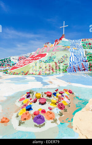 Salvation Mountain, Leonard Knight's large scale piece of religious folk art, Niland, Imperial County, California, USA Stock Photo