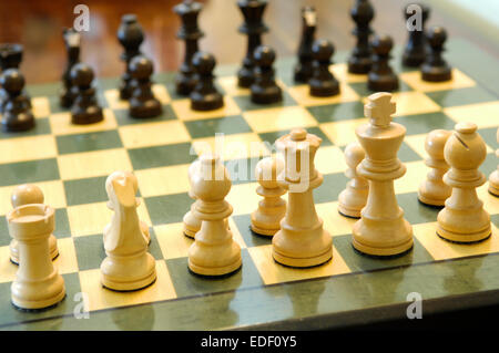 Wooden chess pieces Stock Photo