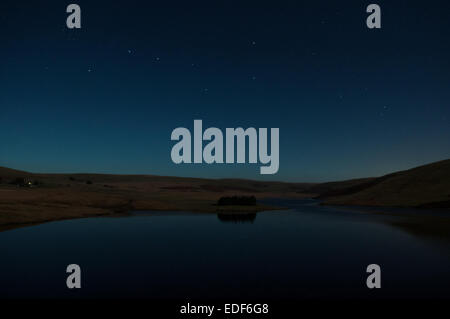 Starry Night Sky at Elan Valley, Wales. Stock Photo