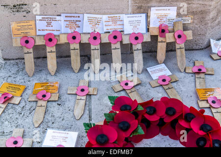 Menenpoort, triumphal arch in the city of Ypres, memorial for those who died in the First World War British and Commonwealth Stock Photo