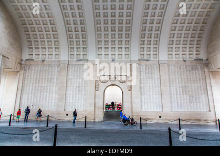 Menenpoort, triumphal arch in the city of Ypres, memorial for those who died in the First World War British and Commonwealth Stock Photo