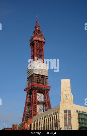 Blackpool Tower and art deco architecture Stock Photo