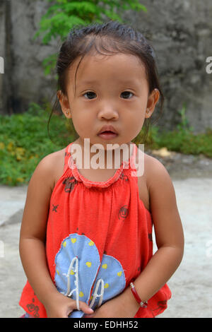 A portrait of beautiful asian little girl with innocent eyes Stock Photo