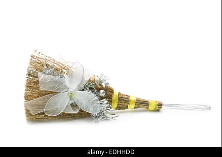 broom souvenir isolated on a white background Stock Photo