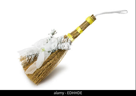 broom souvenir isolated on a white background Stock Photo