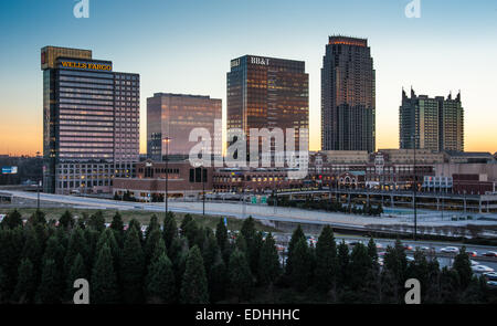 Atlantic Station in Midtown Atlanta at sunset. USA. Stock Photo