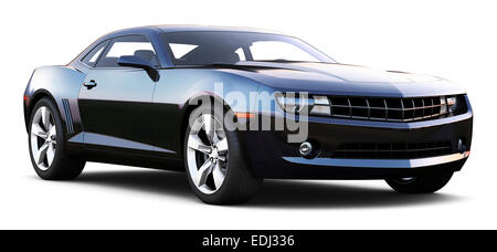 Black car on a white background Stock Photo