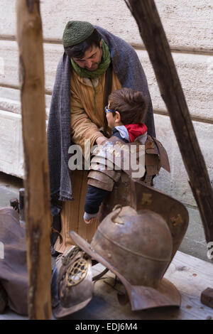 reenactment of an ancient roman blacksmith Stock Photo